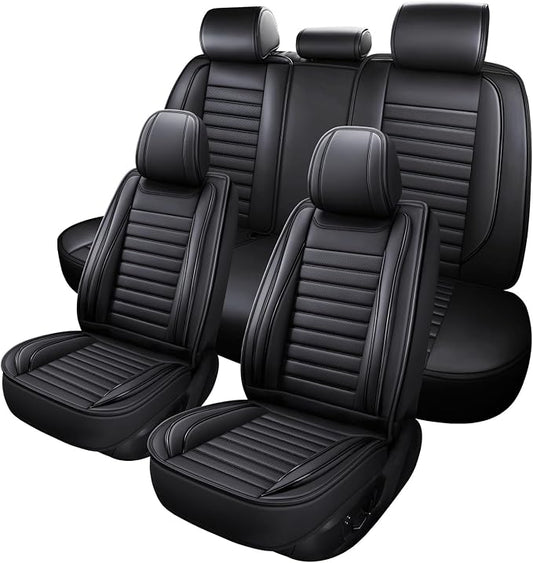 MINGBRON Car Seat Covers,Car Seat Protector Waterproof,Seat Covers Full Set, Car Seat Protectors,Automotive Seat Covers Fit for Most Cars Black