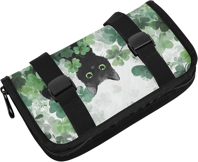 Watercolor Clovers Cat Car Tissue Holder Durable Napkin Holder Hanging Tissue Holders Case Car Tissues Bag for Sun Visor Seat Back Universal Auto