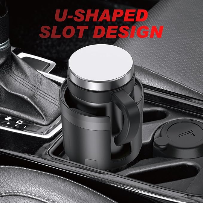 Frokom Cup Holder Expander for Car,Upgraded Car Cup Holder Expander Adapter with Offset Adjustable Base, Fit Most Large Bottles and Mugs-Yeti Ramblers 14/24/36/46oz, Hydro Flasks 32/40oz