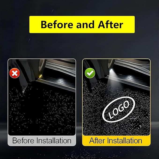 Car LED Logo Projector Puddle Light Compatible with Toyota Corolla/Camry/Highlander/Tundra/4Runner/Sienna/Prius/Venza/Sequoia/Crown, 4K-HD, Ghost Shadow Door Lamp, 2-Pack