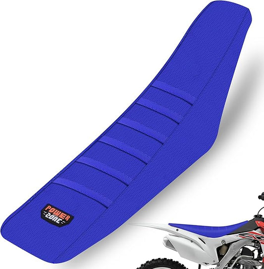 Dirt Bike Seat Cover - White Stripe Universial Seat Cover for Dirt Bike - Motorcycle Motorcross Enduro Seat Covers (All Blue)