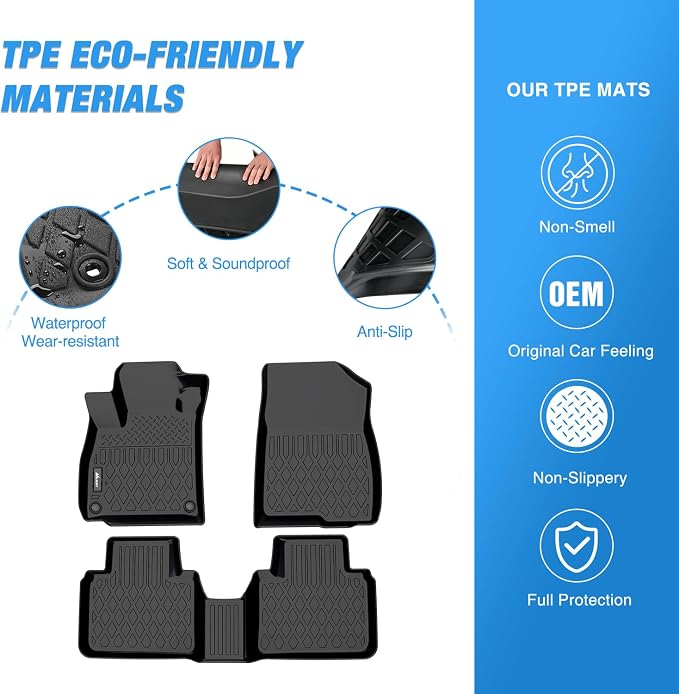 Nilight TPE Floor Mats for Mitsubishi Outlander PHEV 2023 2024 2025 2026 All Weather Custom Fit Heavy Duty Floor Liners