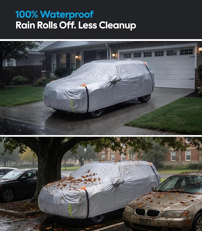 Wigoo Honda CR-V Car Cover Accessories 1997-2026, Custom Fit Waterproof All Weather Outdoor Indoor Full SUV Cover, Windproof Sun UV Rain Snow Dust Protection, Door Zipper, Reflective Strips