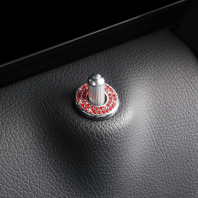 4PCS Bling Inner Car Door Lock Cover Stickers, Rhinestones Pull Rod Bolt Decorations, Crystal Auto Decals for Women Girls, Sparkly Car Door Lock Pin Caps for C Class C200L GLC260 C260L