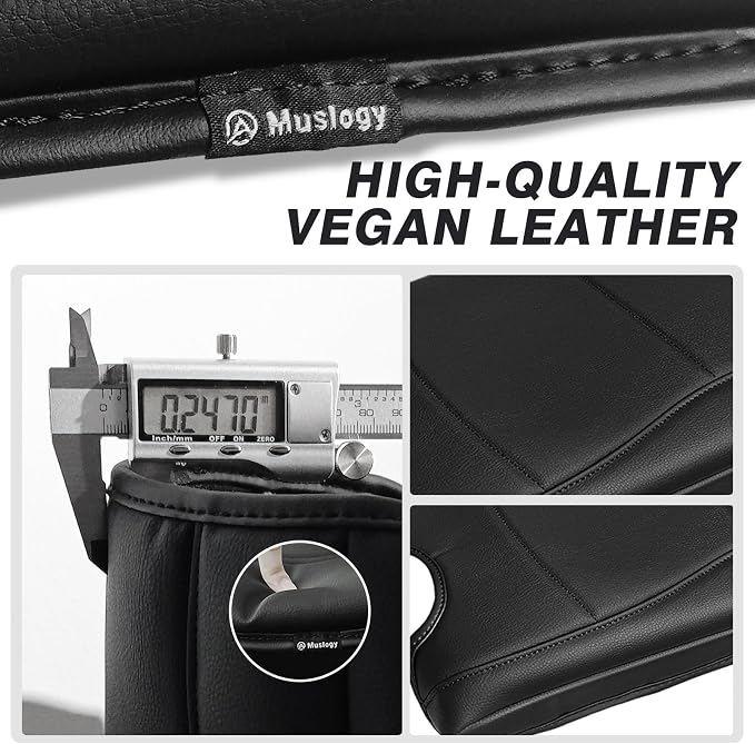 Muslogy Center Console Armrest Cover Fit for Ford F-150 F150 2015-2026 & F250 F350 F450 2017-2026 Accessories, Comfort Armrest Pad Console Lid Cushion Vegan Leather Regular Thick(Jump Seat ONLY)