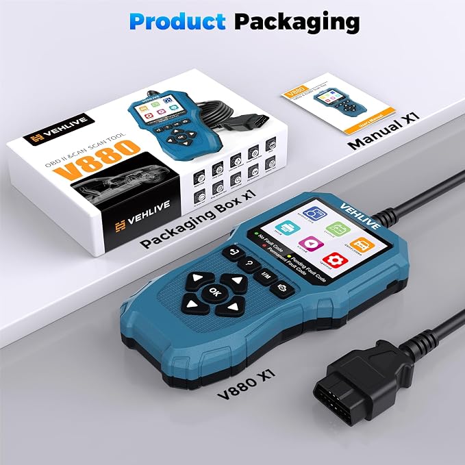 V880 OBD2 Scanner Diagnostic Tool for Car Code Reader/Reset Emissions Test