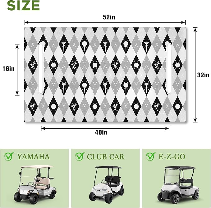 Golf Cart Seat Covers Club Car Golf Cart Accessories for Men Women Golf Carts Seat Towel Blanket 2-Seat Golf Cart Decorations