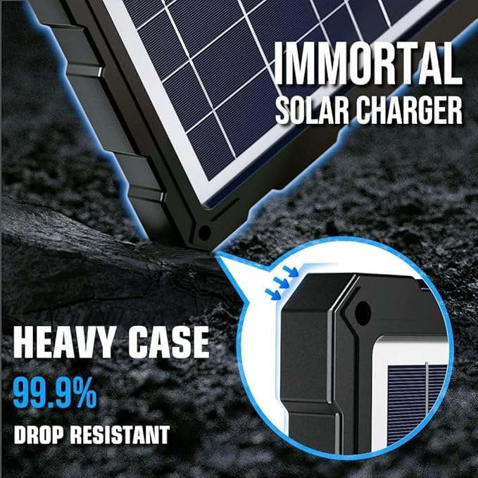 POWOXI-Upgraded-20W-Solar-Battery-Charger-Maintainer, External Smart 3-Stages PWM Charge Controller, 12V Solar Panel Trickle Charging Kit for Car, Motorcycle, Marine, RV, etc