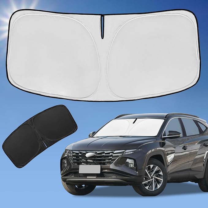 for Hyundai Tucson 2022-2024 2025 2026 Sun Shade Windshield Cover 4-Layer Shade Custom Fit Tucson 240T Retractable Blocks UV Rays Front Window Shade Car Accessories