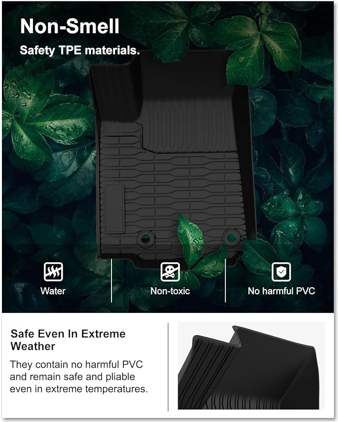 Kiwi Master Floor Mats & Cargo Mat for 2021-2026 Jeep Grand Cherokee L | OEM Replacement 82216640AA 82216646AA, Custom Fit, All Weather Mats, Heavy Duty TPE Floor Liners, Front Rear Trunk Set, Black