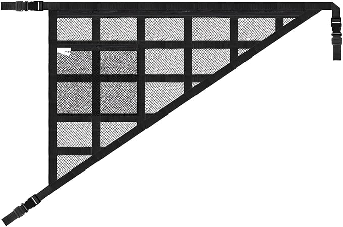Car Ceiling Cargo Net for SUV & Van, Black, 1 Count | Overhead Storage Organizer, 3 Handles, Dual Layer Roof Rack, Fits Ford F150/Jeep/CRV/RAV4, Camping & Road Trip Gear
