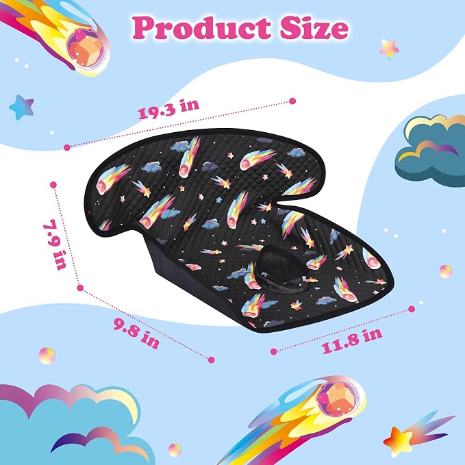 Babenest Car Seat Potty Protector Cover -Waterproof Carseat Training Liner for Baby &Toddler Shower Gift, Dry Piddle Pee Pad with Fun Designs for Strollers & Infant Car Seats (1pc Meteor-Black)