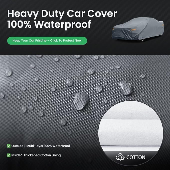 Waterproof BMW Z4(2009-2026) Car Cover with Breathable Vents, [2025 Upgrade] Premium Covers with Cotton Liner and Zipper Door, Sun Rain Snow Dust Uv Protection.(Gift with Towel)