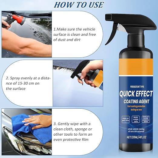 2Pcs Advanced Quick Effect Coating Agent, Advanced Car Quick-Acting Coating Agent Spray, Car Coating Spray, New Quicks Effective Coatings Sprays, Durable Car Shine