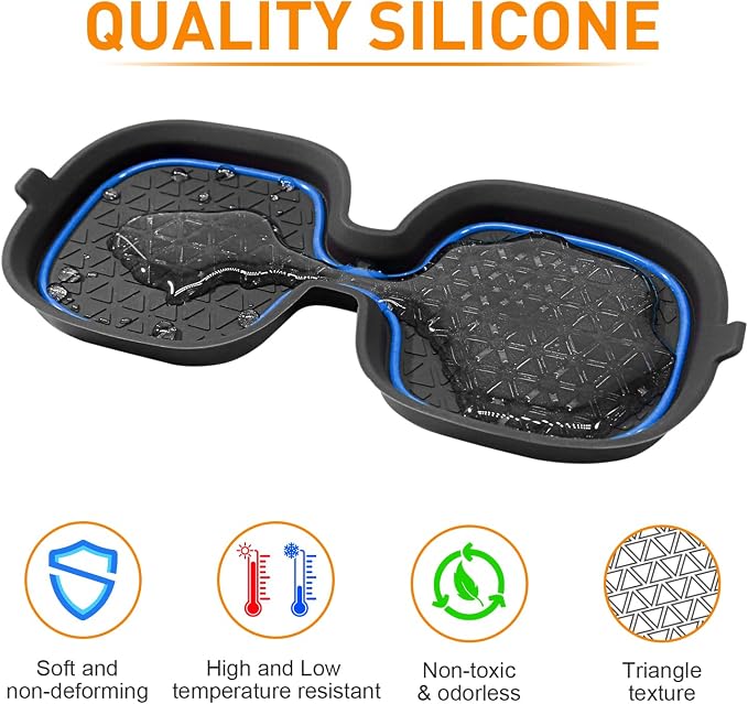 for Honda CRV Accessories 2023 2024 2025 2026 3D Cup Holder Center Console Liner Inserts Silicone Anti-dust Mat Pad Interior Decoration (2 Pcs, Blue Trim)