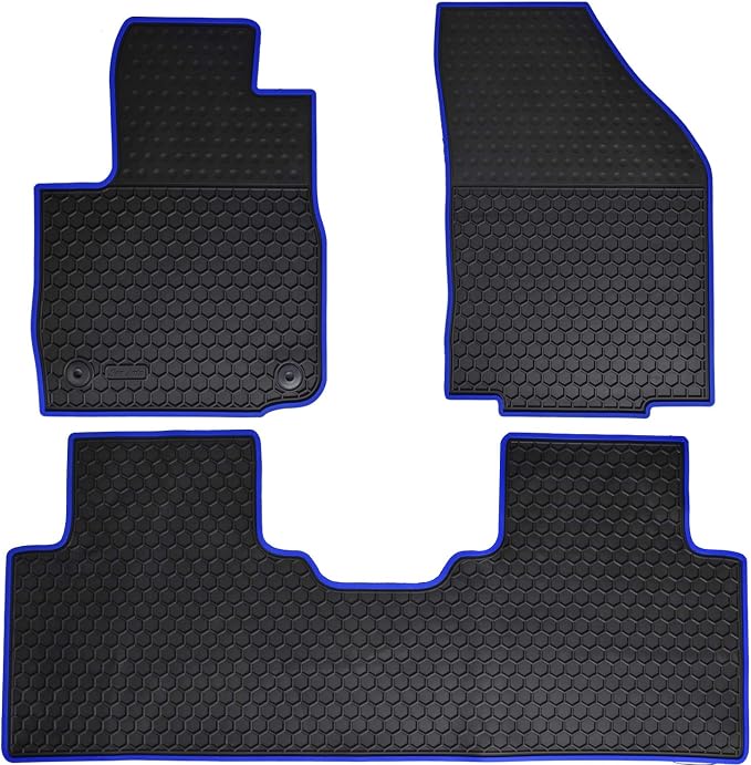 Car Floor Mats Custom Fit for 2018-2024 Chevrolet Chevy Equinox (Not for EV)/2018-2024 GMC Terrain Odorless Washable Rubber All Weather Floor Liners Blue