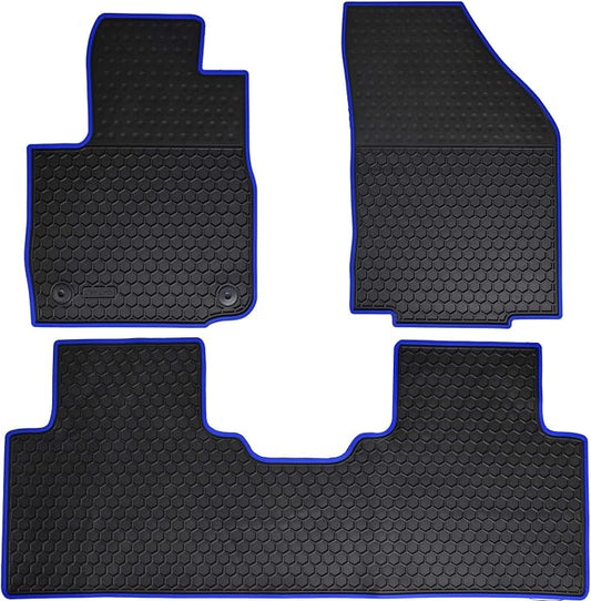 Car Floor Mats Custom Fit for 2018-2024 Chevrolet Chevy Equinox (Not for EV)/2018-2024 GMC Terrain Odorless Washable Rubber All Weather Floor Liners Blue
