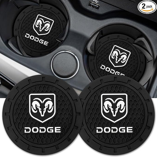Car Cup Holder Coaster for Dodge Universal Non-Slip Cup Holder Insert Coaster Car Interior Accessories,Black 2PCS