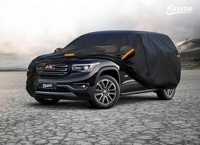 Kayme 7 Layers SUV Car Cover Custom Fit for GMC Acadia (2007-2025) Waterproof All Weather for Automobiles, Outdoor Full Cover Rain Sun UV Protection.