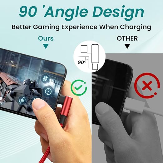 Travel Essentials 90 Degree Multi Charging Cable [2Pack 5FT], Right Angle 4 in 1 Charging Cable, USB Cable Charging Cords with IP/Type C/Type C/Micro Port, Compatible with Most Cell Phones and More