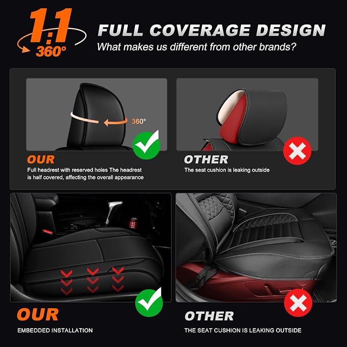 AOMSAZTO Custom Fit Seat Covers for Toyota 4runner 2011-2024 7 Seats | Full Set Faux Leather Car Seats Cover for 2011 2012 2013 2014 2015 2016 2017 2018 2019 2020 2021 2022 2023 2024 4Runner Black