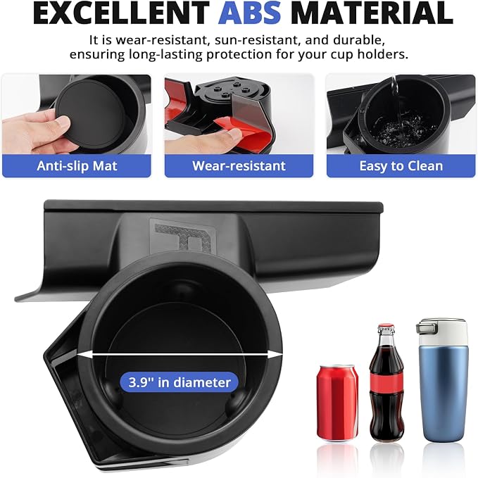 Autorder Car Door Cup Holder for 2021-2025 2026 Ford F-150 F150 Accessories Cup Holder Expander with Card Slot Anti-Shake&Noiseless Drink Holder Insert for Car Daily Driving