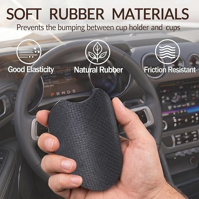 2PCS Letter S Car Cup Holder Coasters,Simple Initial Car Coasters Cars Accessories Interior Decor Universal Neoprene 2.75" Anti-Slip Rubber Mat with Finger Slot,Monogram Gifts for Women, Men, Driver