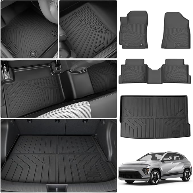 Cartist Floor Mats for Hyundai Kona 2024 2025 2026 (No Electric Model) Limited | N Line | SE | SEL, All Weather Cargo Liner for Kona Accessories, Heavy Duty Car Mats, Car Accessories
