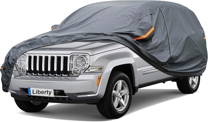 GUNHYI Premium Car Cover Custom Fit Jeep Liberty (2000-2026), 16 Layers Heavy Duty Car Cover Waterproof All Weather with Zipper Door for Sun Rain Snow Dust Uv Protection