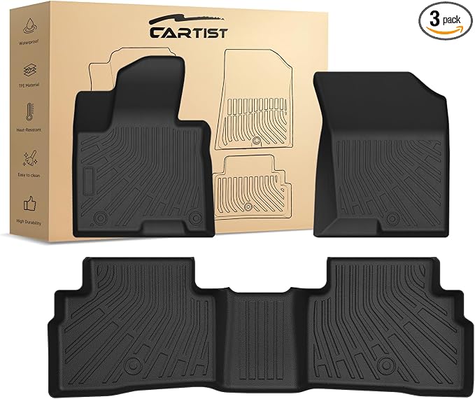Cartist Floor Mats Fit for Hyundai Tucson NX4 Hybrid 2022 2023 2024 2025 2026 (Not Plug in) 1st & 2nd Row All Weather Floor Liner for Tucson Accessories TPE Heavy Duty