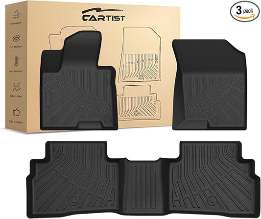 Cartist Floor Mats Fit for Hyundai Tucson NX4 Hybrid 2022 2023 2024 2025 2026 (Not Plug in) 1st & 2nd Row All Weather Floor Liner for Tucson Accessories TPE Heavy Duty