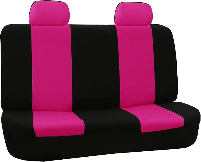 FH Group Car Seat Cover Rear Seat Cover for Back Seat Cloth - Universal Fit for Cars with Solid Bench, Pink Car Seat Protector for Dogs and Kids, Car Interior Accessories for SUV, Sedan and Van