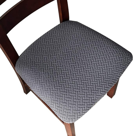 Genina Seat Covers for Dining Room Chair Seat Slipcovers Kitchen Chair Covers (Dark Gray, 4 Pcs)