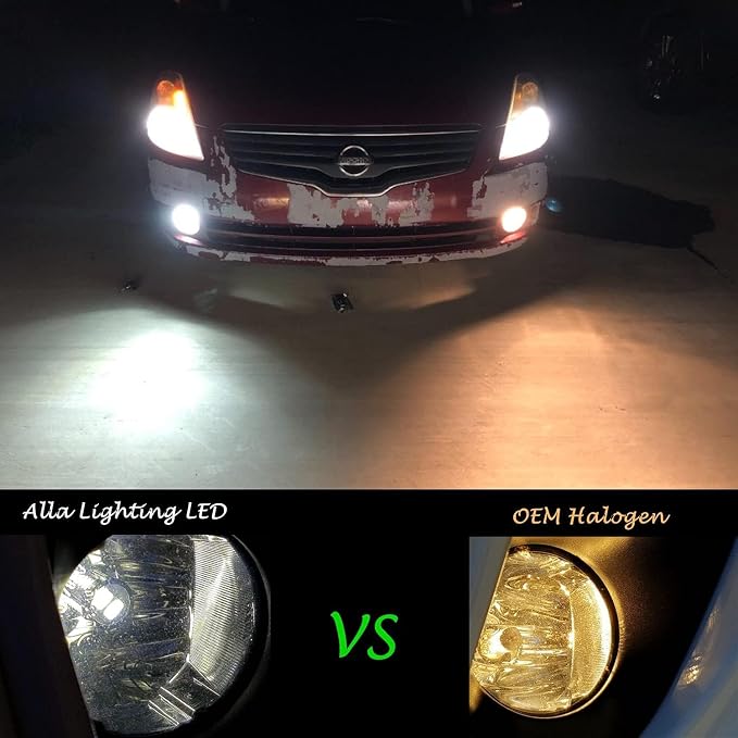 Alla Lighting Super Bright LED Fog Lights Bulbs or DRL, 6000K Xenon White H16 H11LL H8LL H1155 Replacement, 2800Lms 5730 33-SMD 12V for Cars, Trucks, SUVs, Vans (H10/9145/9140)