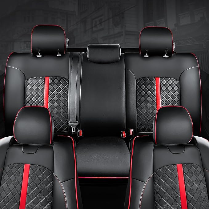 Carlimeki Leather Seat Covers Custom Fit for Tacoma Gen 2nd (2005-2015) | For Double & Crew Cab only - Fits Base, PreRunner, TRD Pro - Fully Covered - Fit Like a Glove