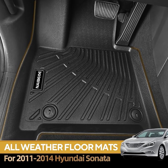Naibeve Floor Mats for 2011-2014 Hyundai Sonata | All Weather Custom Fit Floor Mats, Cargo Mat Interior Protector accessories