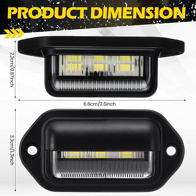 Mudder 24 Packs LED License Plate Light 12V-24V DC Waterproof License Plate 6-SMD Lamp Taillight Tag Lights for Trailer Truck SUV VAN RV Trucks and Boats