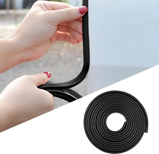 Car Door Edge Guards, Universal 16Ft Rubber Seal Trim Protector, U Shape Door Edge Protector Guard, Aluminum Boat Edge Guards, Car Decoration Accessories (Black)