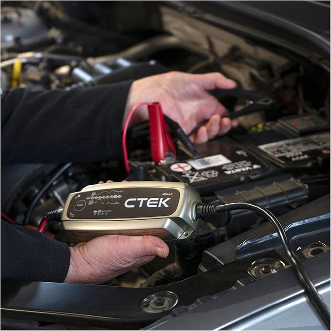 C-Tek MXS 5.0 Fully Automatic 12V Battery Charger and Maintainer 4.3 Amp for Cars Trucks Motorcycles and RVs | 40-206
