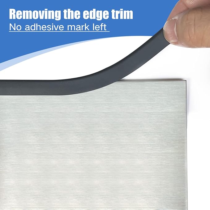 Rubber Edge Trim, Self-Adhesive Rubber Edge Trim, Edge Protector for Sheet Metal, EPDM Material, Fit 1/16"(1.0mm), Length 10Ft, Black Color, U Channel Edge Trim