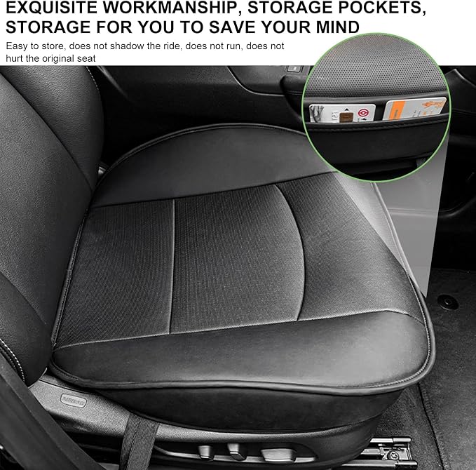 Car Seat Bottom Cover, Premium PU Leather Seat Protection Without Backrest, Front Bottom Seat Cushion Covers for Most Vehicles, Universal Interior Decor Car Accessories