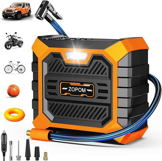 ZOPOM Tire Inflator Portable Air Compressor DC 12V Air Compressor (Orange)