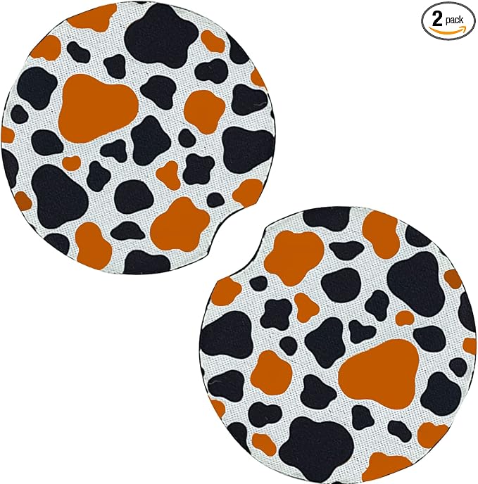 WOCOCN Cute Cup Holder Coasters for Your Car with Fingertip Grip, Auto Accessories for Women & Men,Pack of 2(Casual)
