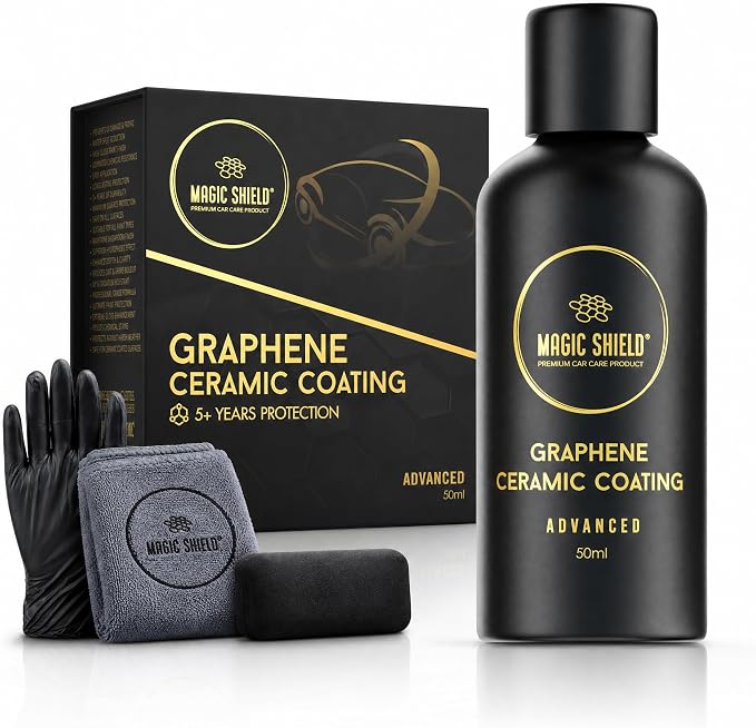 Magic Shield Graphene Coating for Cars │ Self-Healing, 5+ Years Durability │ Advanced SiO2 Ceramic Protection - High Gloss, Anti-Scratch - Perfect for Cars, Motorcycles, Marine, and RVs