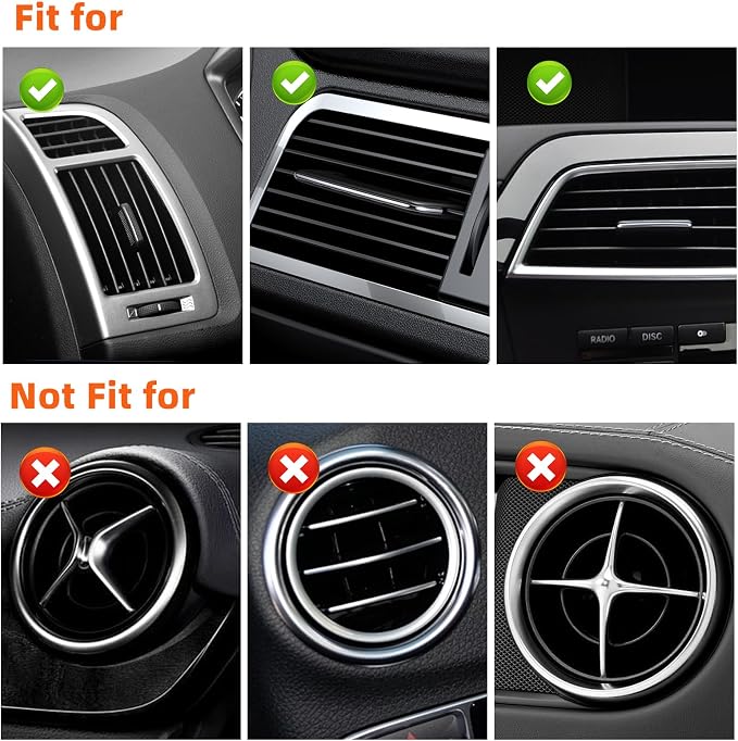 NBTEPEM Bling Car Air Conditioner Decoration Strip for Vent Outlet, 10 PCS Universal Rhinestone Car Vent Outlet Trim Decorations, Bling Interior Accessories for Women and Girls (Silver)