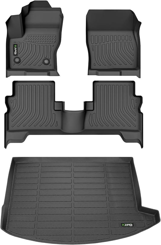 HAFIDI® All Weather Car Floor Mats & Cargo Liner Set Fit for 2013-2019 Ford Escape Floor Liners TPE Anti-Slip Full Set Custom Accessories - Black