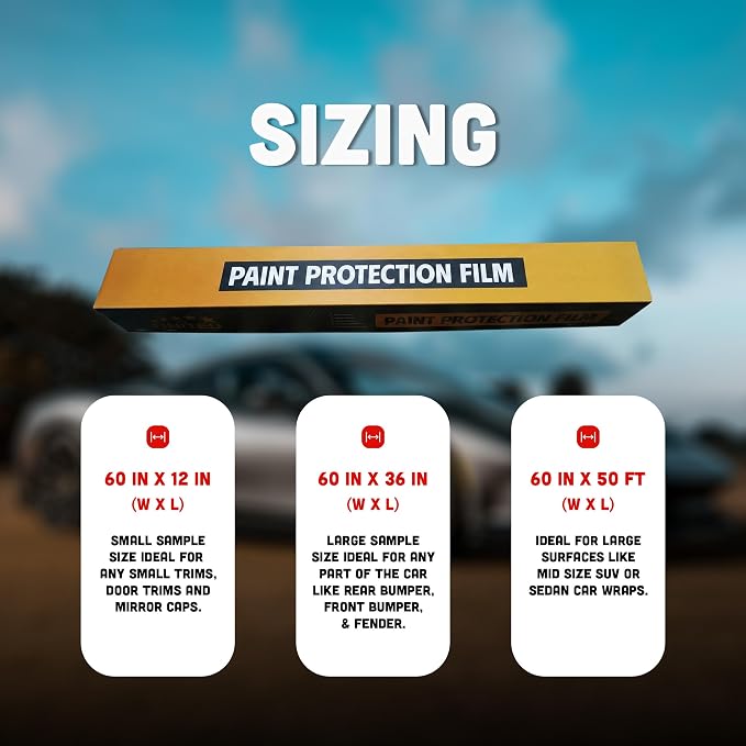 United Matte Clear PPF Paint Protection Film - 7.5 mil TPU Polyurethane Automotive Clear Bra, Self Healing, UV Protection, Scratch and Stain Resistant Vinyl Wrap, 60 in x 12 in Sample Size