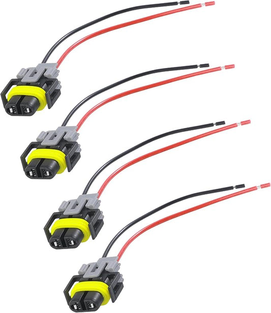 SCUARI Car Fog Light Wiring Harness Kit,Car Accessories,H8/ H9/ H11 Fog Light Harness Connector,Waterproof Pigtail Adapter Plug,Used to Stabilize The Headlight to Turn Fog Lights (4PCS)