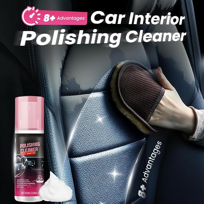 Polishing Cleaner Car Interior, 2026 Upgrade Car Interior Cleaner Spray, All Purpose Car Interior Detailer Cleaner for Dashboards, Seats, Leather, Plastic (1PCS)