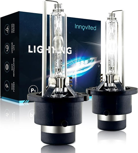 Innovited D4S HID Xenon Headlight Bulbs 6000K Cool White High Low Beam 66440 42402 42402WX,etc Replacement Bulb - Pack of 2